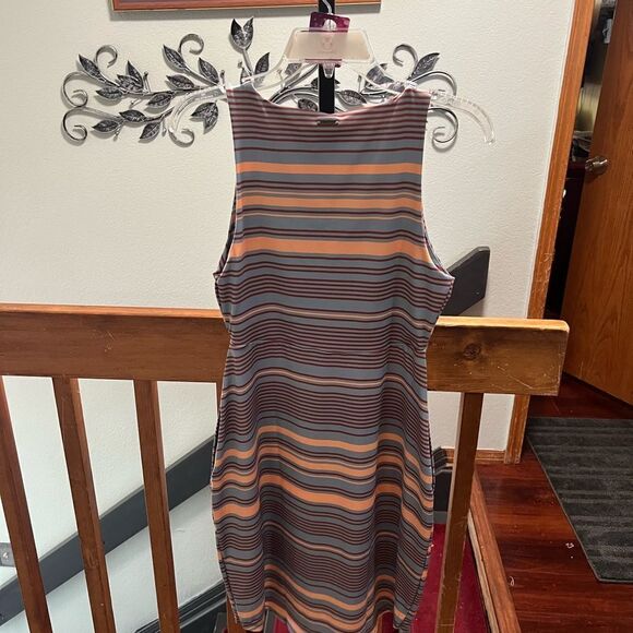 NWT Prana Sleeveless StripedDress Size Medium Gray & Orange #061 - Picture 5 of 6